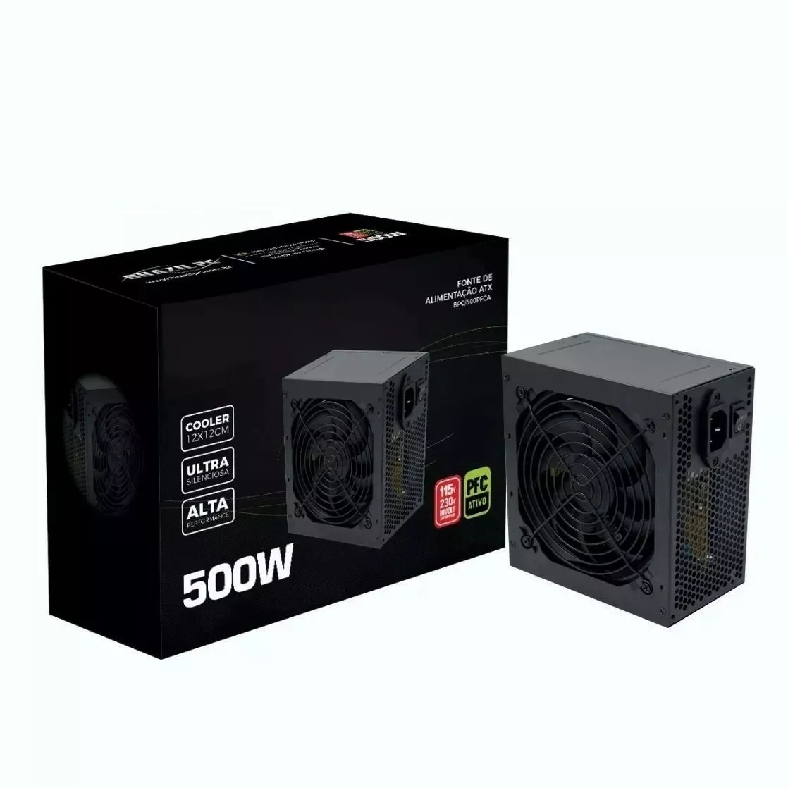 Fonte 500W  PC APFC - NFe 185267 GPJ