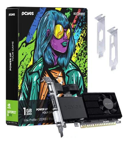 PLACA DE VÍDEO GPU NVIDIA GEFORCE G 210 1GB DDR3 64 BIT PROJETO EDGE LOW PROFILE SINGLE FAN - PPE210DR3SFBR