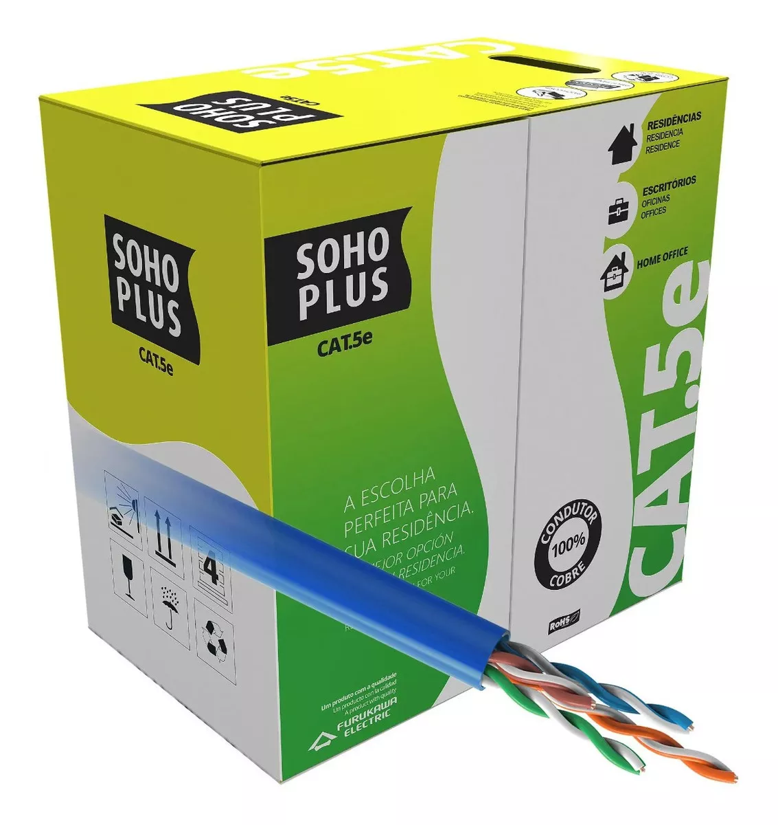 Cabo Lan Sohoplus U/utp Cat .5e 24awgx4p Cmx 17,00 Azul Cx 305m Sts