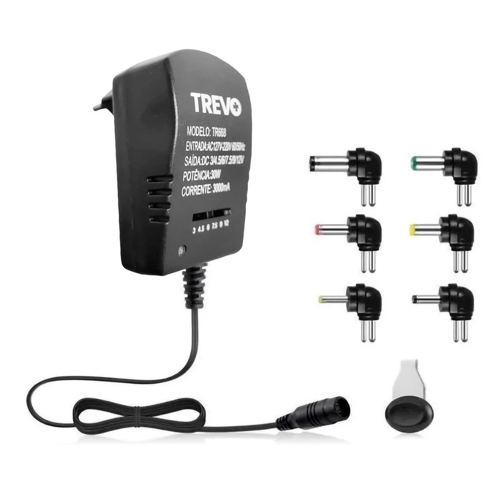 FONTE UNIVERSAL DE 3.0a 3v 4.5v 6v 7.5v 9v 12v NFe 243576 ML