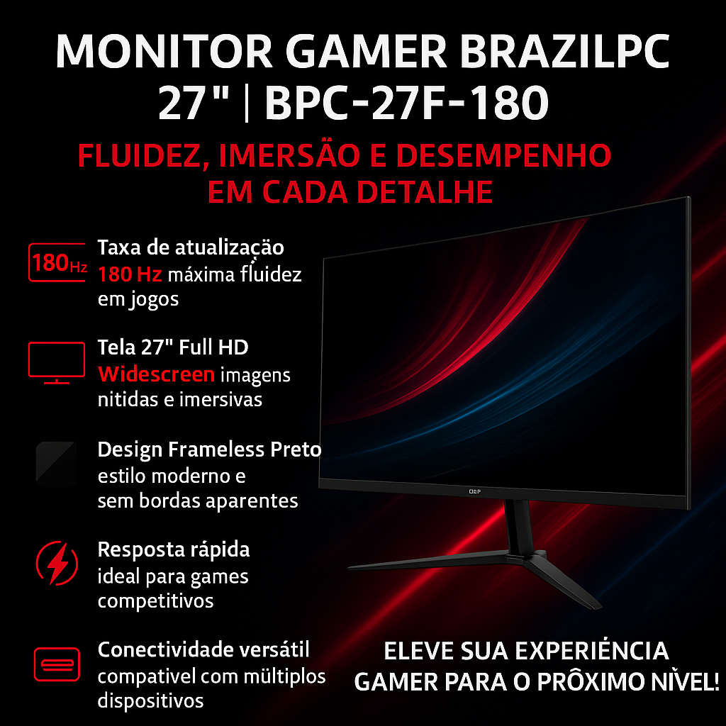 MONITOR LED 27 BRAZILPC GAMER BPC-27F-180 FHD